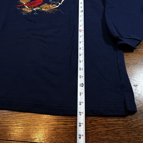 VTG Red Cardinal Bird Lovers Birdwatching Birding Sweatshirt Size Large USA Made - Picture 6 of 8
